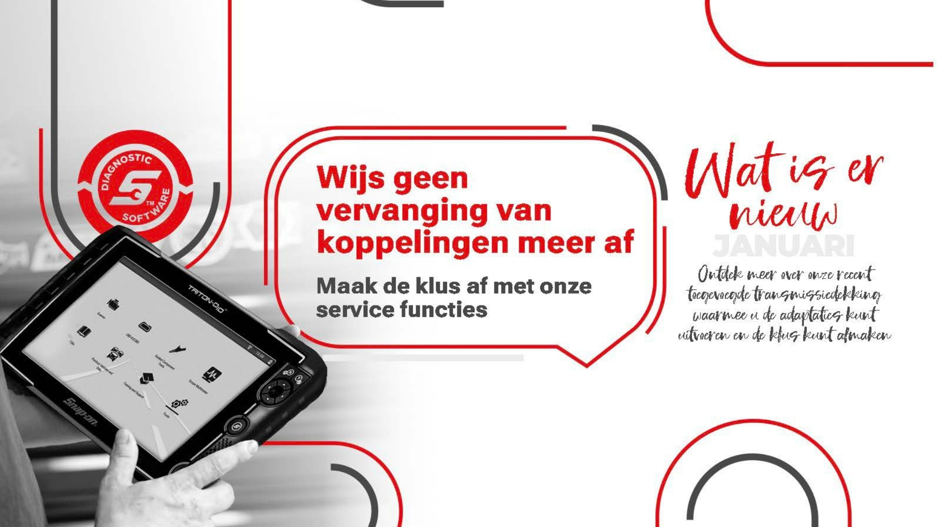 Stuur geen klanten meer weg als koppeling vervangen moet worden Snap-on Diagnosetester